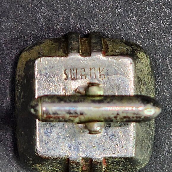 Vintage Swank Cufflinks Arc De Triomphe Aqua Blue Silver-tone SET - Picture 5 of 11